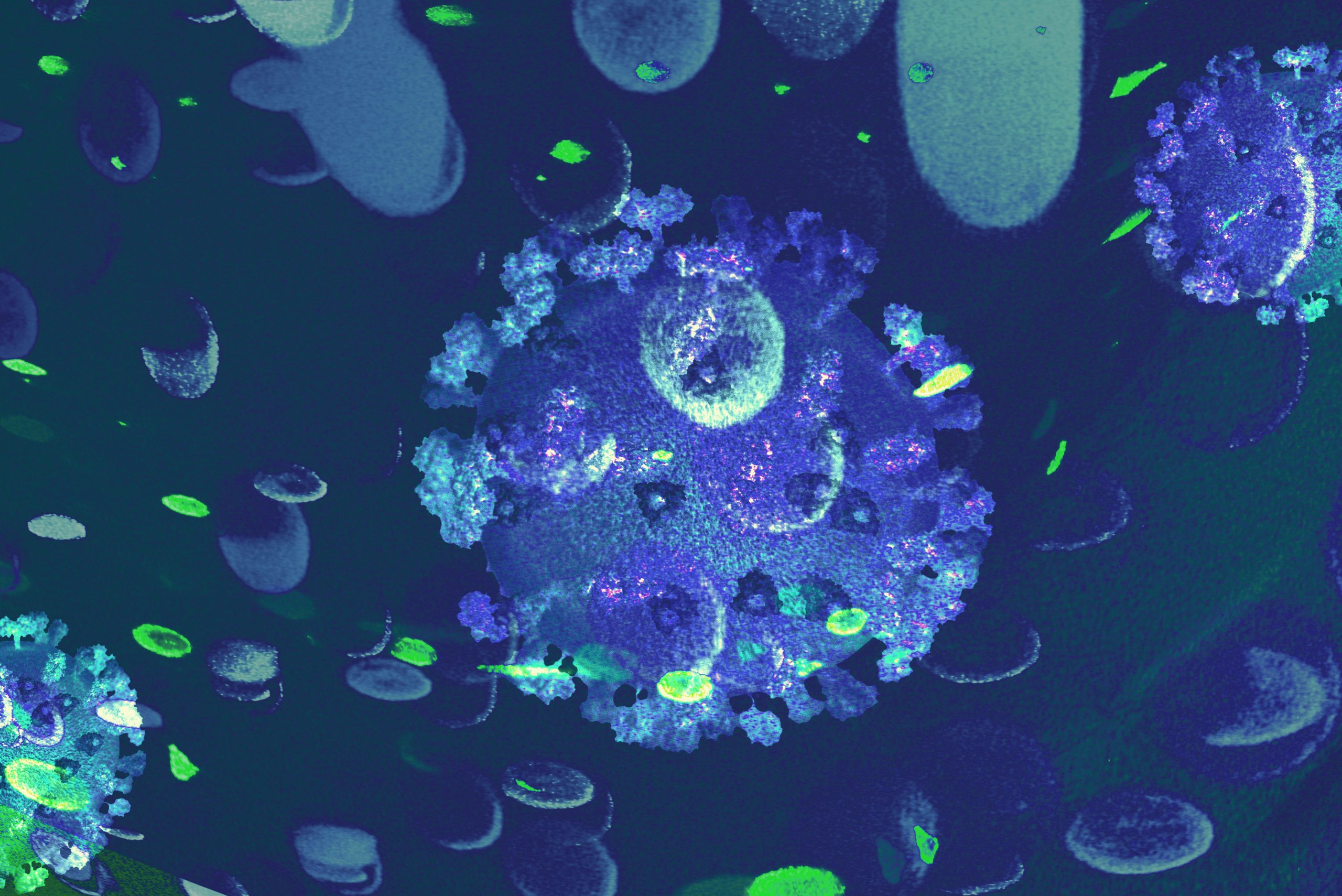 Blue infectious coronavirus outbreak